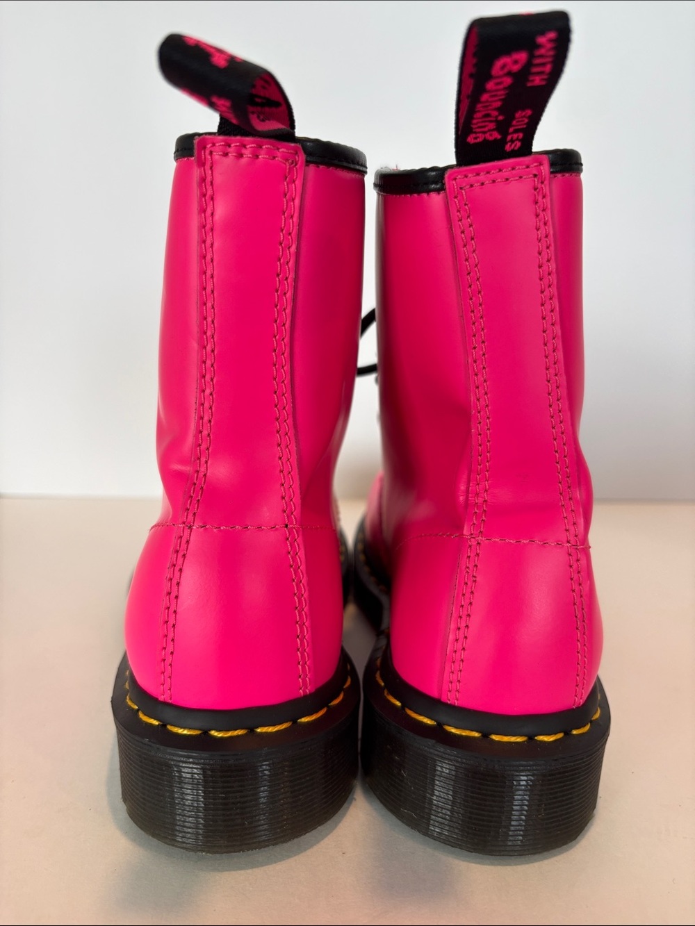 Dr Martens Hot Pink Boots Lace-Up Size 7 - Picture 3 of 10